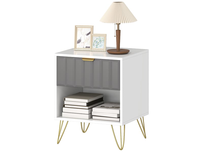  Table de chevet table d'appoint 45 x 40 x 55 cm rangement tiroir ouverture aisée design épuré salon chambre en mdf blanc 21_0003765  - Conforama A