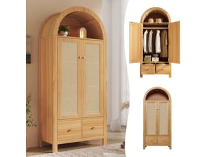 Armoire 2 porte(s)   2 tiroir(s) <strong></strong> <strong></strong> coloris naturel largeur 45 cm