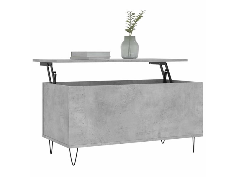  Table basse - table de salon - table à thé gris béton 90x44,5x45 cm bois d'ingénierie  - Conforama C