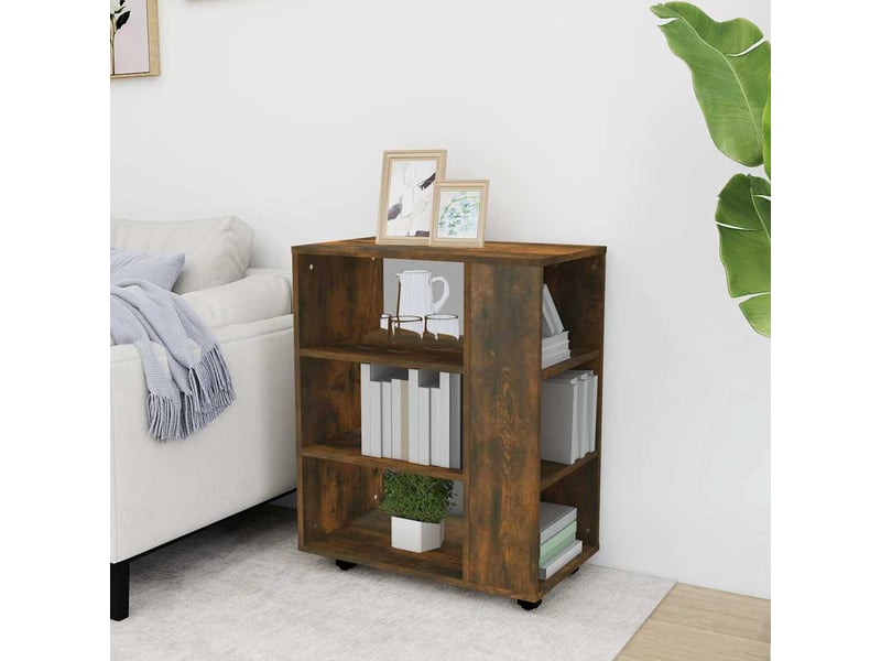  Armoire de rangement roulante chêne fumé 60x35x75 cm bois d'ingénierie  - Conforama C
