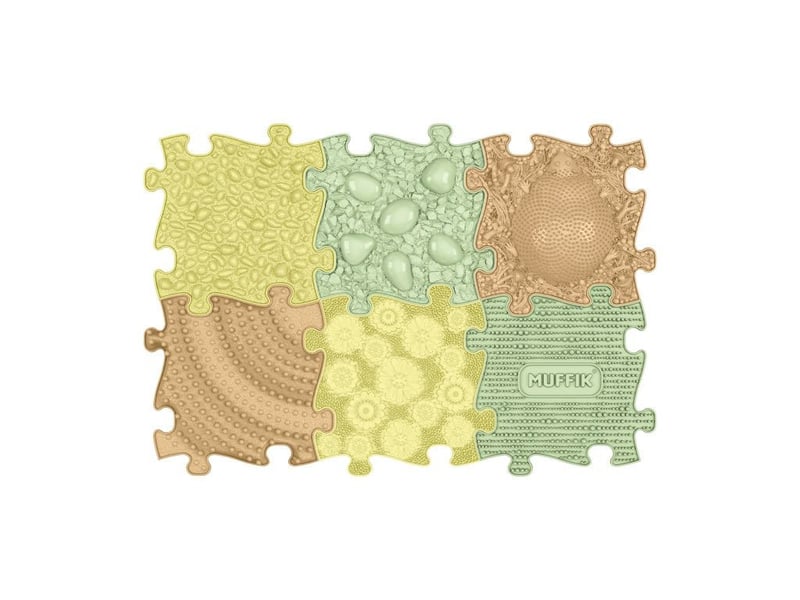  Tapis sensoriel muffik ensemble printemps - 6 pièces, beige, jaune pastel, vert pastel MFK-115 - Conforama A