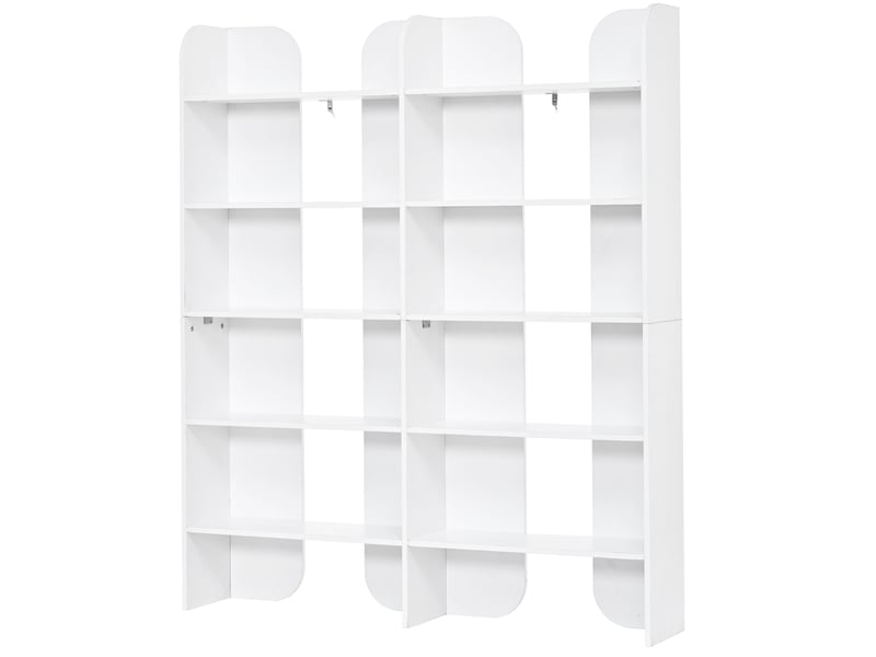  Bibliothèque de rangement - 135x25x160cm - à 5 niveaux, étagère rangement ouverte moderne - blanc  - Conforama A