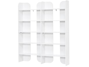 Bibliothèque de rangement - 135x25x160cm - à 5 niveaux, étagère rangement ouverte moderne - blanc