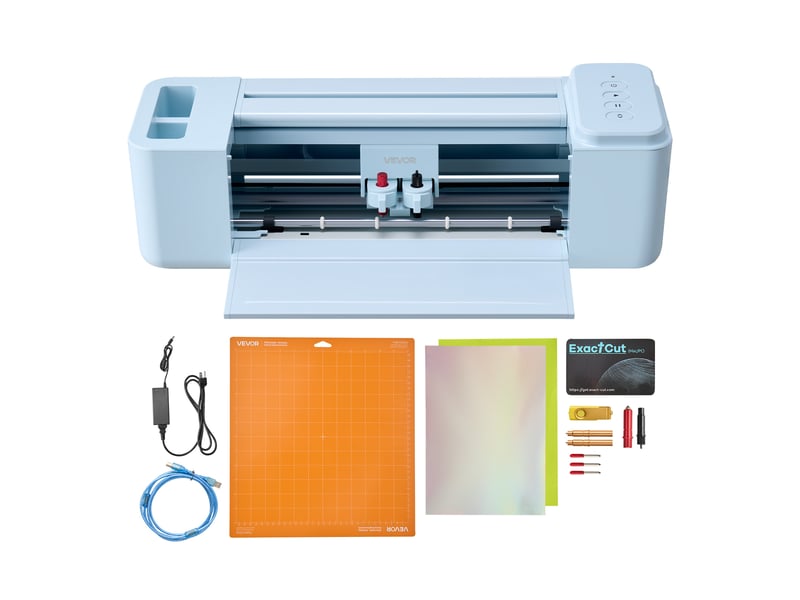  Vevor machine de découpe vinyle capacité max. 305 mm pour diy scrapbooking bleue  - Conforama A