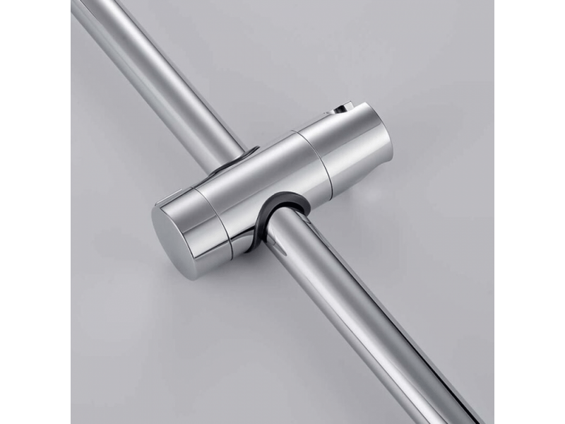  Support de pommeau de douche de salle de bain, pince de douchette réglable, chrome  - Conforama E