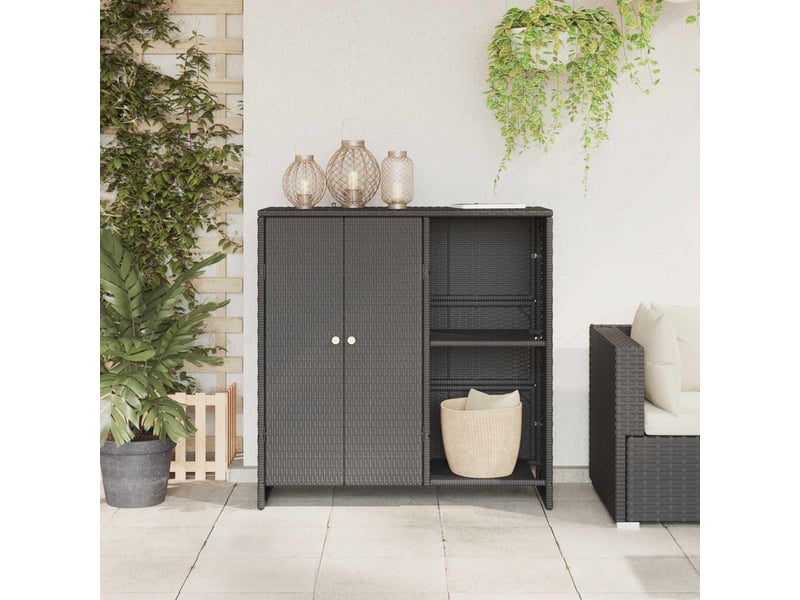  Meuble de rangement, armoire de rangement avec étagère noir 100x36x102 cm rotin  - Conforama C