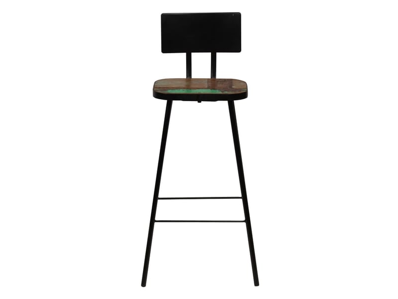  Lot de 4 tabouret de bar, chaise de bar bois massif de récupération shl65218  - Conforama A
