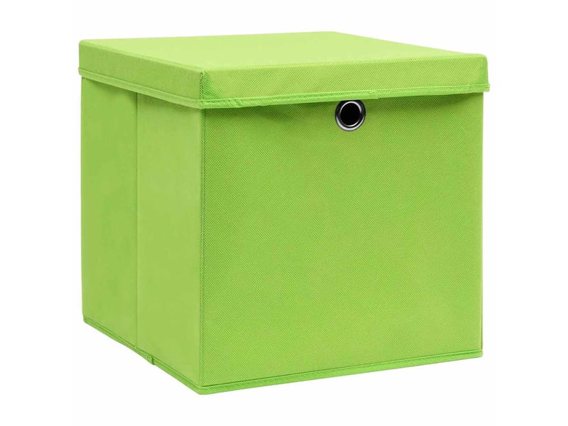  Boîtes de rangement avec couvercles 10pcs vert 32x32x32cm tissu  - Conforama A