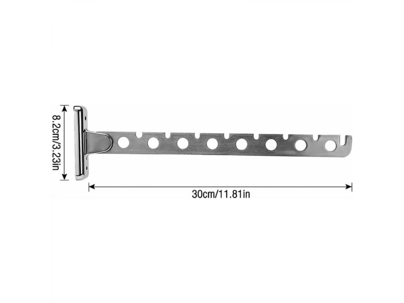 Crochets muraux cintre mural, lot de 2 cintres pliables en acier inoxydable pour séchage de vêtements, idéal pour la chambre, le salon ou le balcon, gris - Conforama B