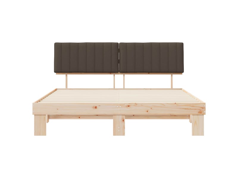  Lit double- lit adulte -  cadre de lit avec tête de lit rembourrée taupe 180 x 200 cm  - Conforama D