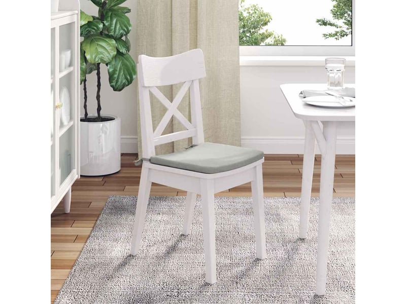 Lot de 4 coussins de siège, coussins décoratifs tissu en microfibre gris clair cf59968 - Conforama D