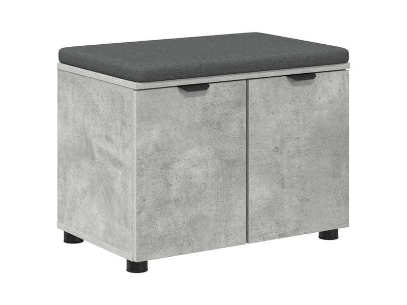  Banc d'entrée, banc interieur avec coussin gris béton 60x38x46 cm shl6983  - Conforama A