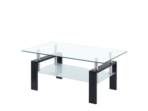 Table basse verre trempé table de salon transparent
