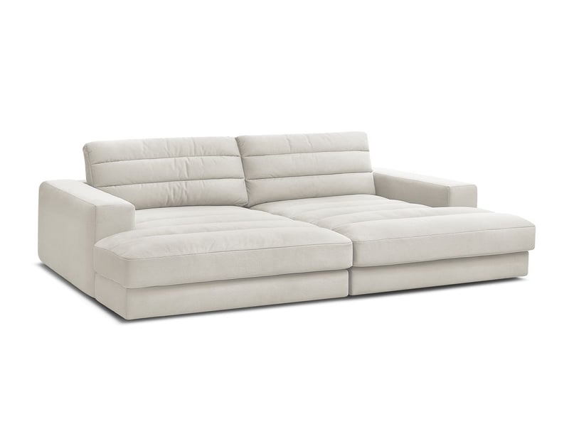  Bobochic canapé droit fixe 4 places sierra assise profonde velours beige SIERRA - Conforama A
