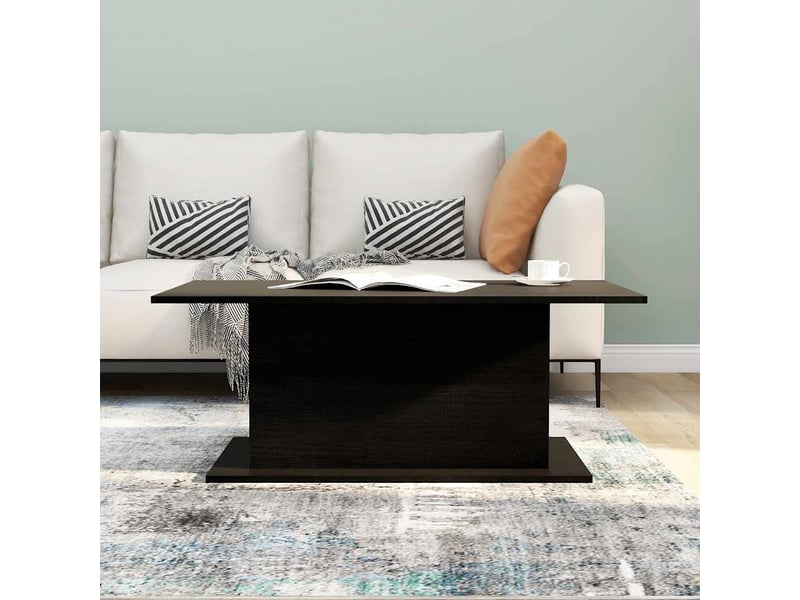  Table basse rectangulaire | table de salon noir 102x55,5x40 cm bois d'ingénierie  - Conforama C
