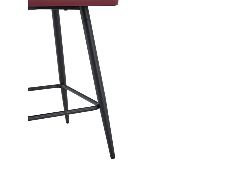  Chaise de salle à manger 46x47x94,5 cm avec dossier et accoudoirs lot de 2 polyuréthane (pu) rouge  - Conforama D