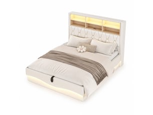Lit coffre 180x200 cm coloris beige