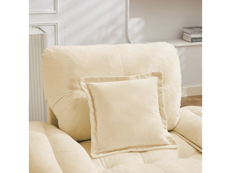  Fauteuil pivotant 1 place en tissu chenille beige W3750S00004 - Conforama D