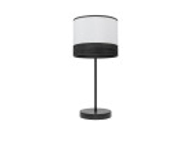  Fabrilamp olga lampe à poser noir blanc effet bois noir, abat-jour textile effet bois, 1 x e14, 42 cm 190071009 - Conforama B