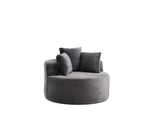 Fauteuil rond en velours côtelé - diamètre 110 cm - velours côtelé doux - fauteuil individuel confortable