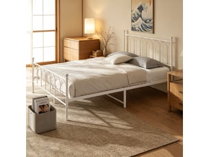 Lit 2 places 140x200 cm VIVRYN coloris blanc