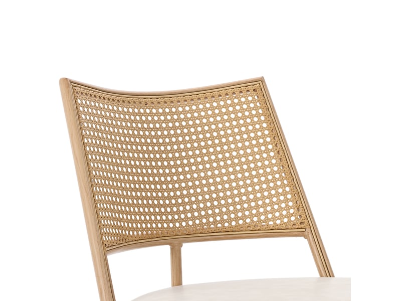  Lot de 4 chaises de salle à manger,avec dossier en rotin,pu,beige  - Conforama E