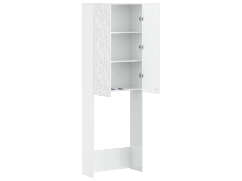  Armoire de toilette, meuble de toilette delft blanc brillant 66x25.5x190 cm  - Conforama D