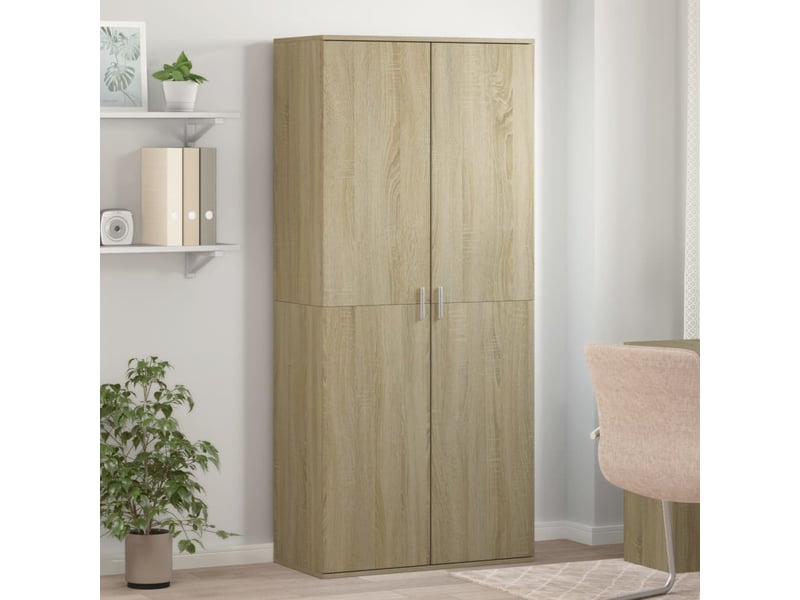  Meuble à chaussure, armoire à chaussures chêne sonoma 80x39x178cm bois d'ingénierie  - Conforama B
