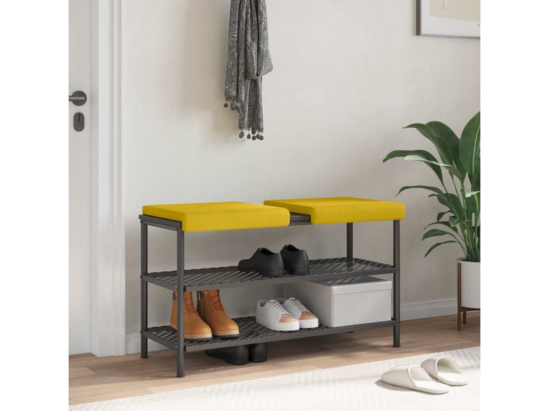  Lot de 2 coussins de banc, coussins d'assise, coussins pour chaisecanapé velours jaune profondeur 35 cm cf52541  - Conforama B