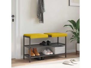 Lot de 2 coussins de banc, coussins d'assise, coussins pour chaisecanapé velours jaune profondeur 35 cm cf52541