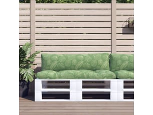 Lot de 2 coussins de palette, coussins de canapé motif de feuilles tissu oxford cf59571
