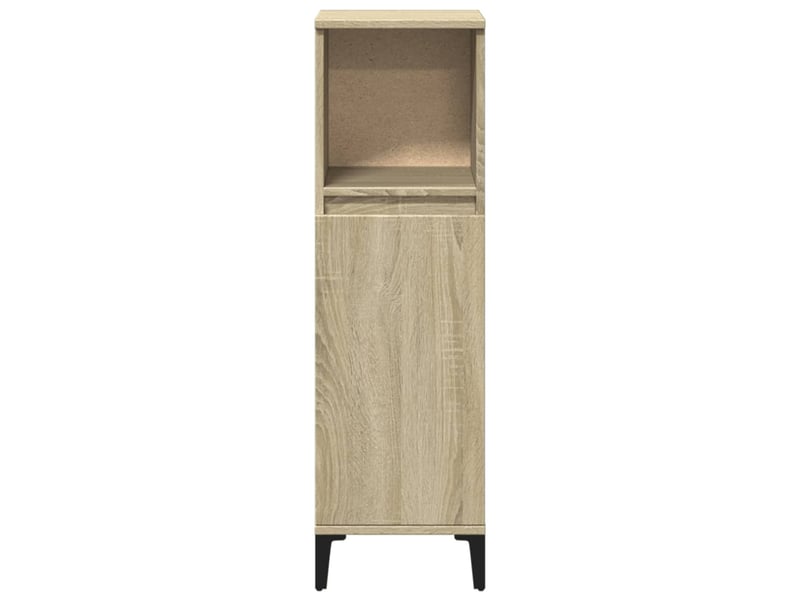  Meuble salle de bain rangement, commode chêne sonoma 30x30x100 cm shl7030  - Conforama D