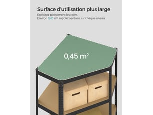 Etagère 70 cm coloris noir SONGMICS