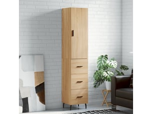 Buffet haut - bahut - meuble de rangement chêne sonoma 34,5x34x180 cm bois d'ingénierie