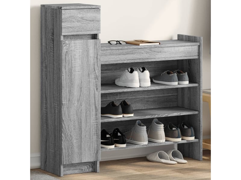  Meuble à chaussure, armoire à chaussures sonoma gris bois d'ingénierie  - Conforama B