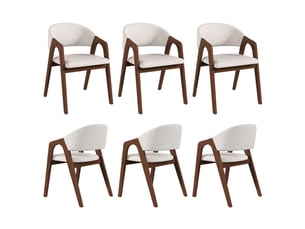 Lot de chaises 4 pièces bois massif chaise repas confortables à assises respirantes structure en bois massif revêtement en lin teinte noyer et beige avoine style moderne