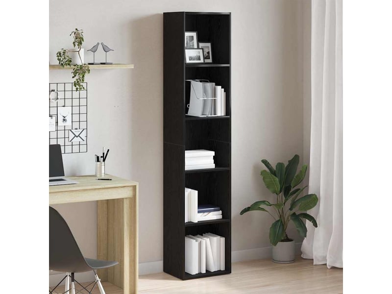  Bibliothèque, meuble de rangement salon chêne noir 40x30x189 cm bois d'ingénierie  - Conforama B