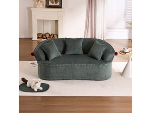 Canapé droit compressé fixe <strong>MODFU</strong> <strong></strong> 2 places Velours côtelé vert