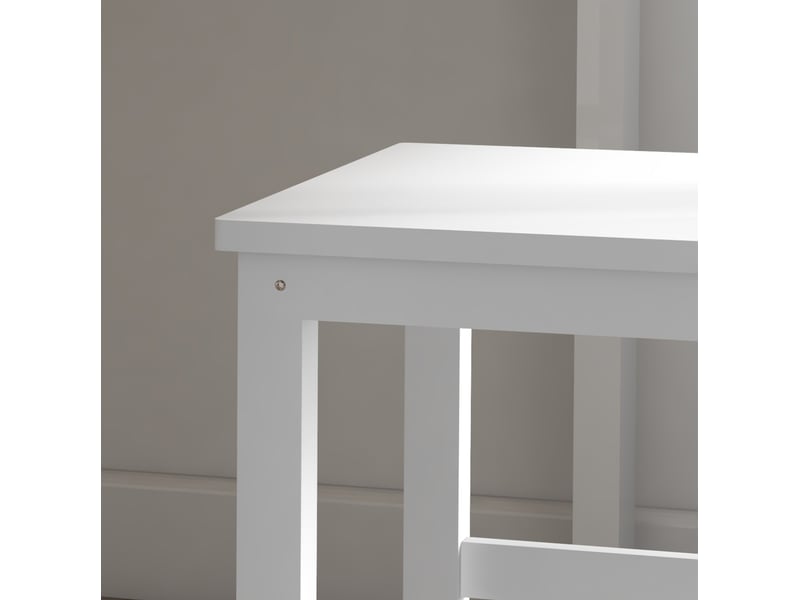  Lot de 2 chaises de salle à manger 47,5x38,5x99 cm en bois blanc, dossier à lattes  - Conforama D