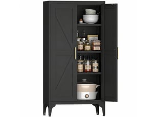 Buffet 2 porte(s)  0 tiroir(s)   - 60 cm coloris noir 