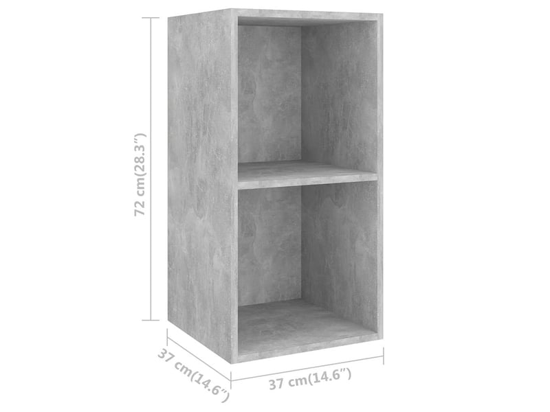  Meubles tv - banc tv - meuble de rangement muraux 2 pcs gris béton bois d'ingénierie  - Conforama E