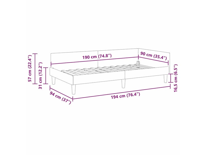 Lit adulte, lit simple, cadre de lit d'angle gris clair 90cmx190cm velours cf7082  - Conforama E