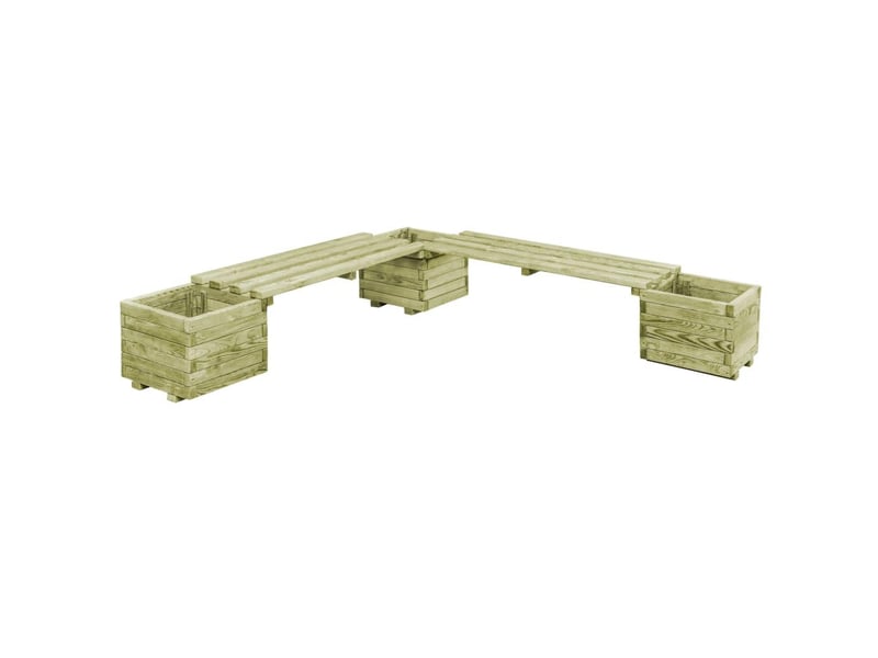  Banc de jardin à jardinières 196 cm bois de pin imprégné 02_0001365  - Conforama A