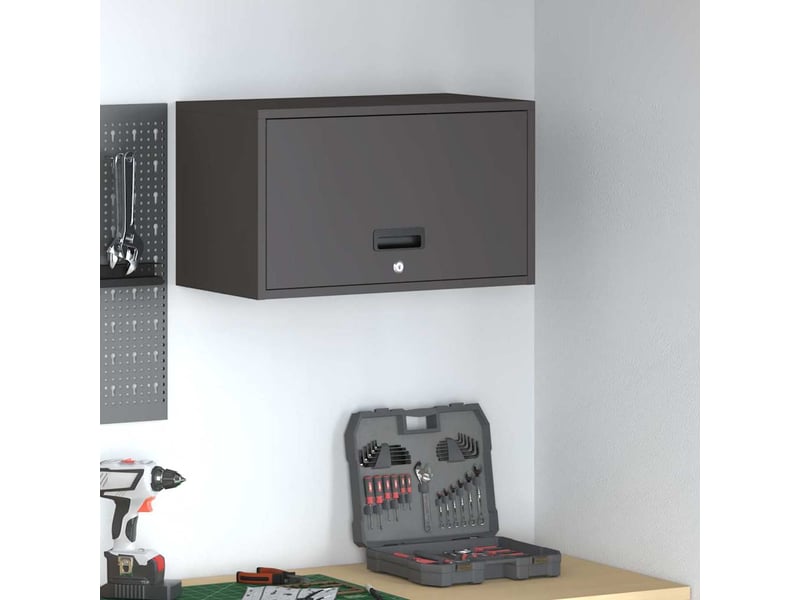  Armoire murale salon, meuble de rangement pour garage noir 60 x 33 x 35 cm  - Conforama B