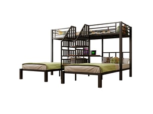 Lit mezzanine 90x200 cm <strong></strong> <strong>Morn Vibe</strong> coloris noir