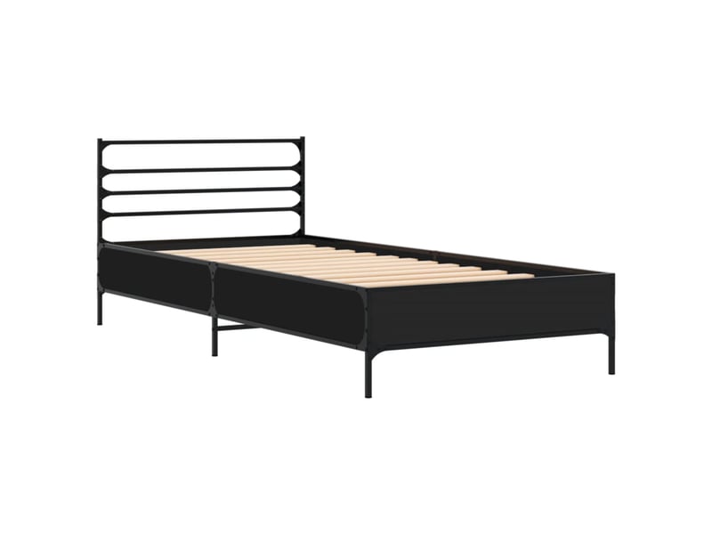  Lit simple- lit adulte -  cadre de lit sans matelas noir 90x190 cm  - Conforama B