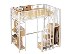 Lit mezzanine 90x200 cm VIVRYN   coloris blanc