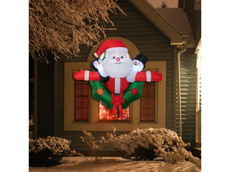  Père noël gonflable suspendu 1,5 m avec led, décoration de noël pour intérieur, jardin et extérieur  - Conforama D
