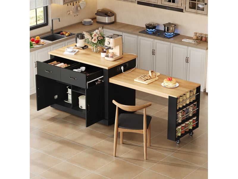 Desserte de cuisine mobile avec table extensible evryae - Conforama C