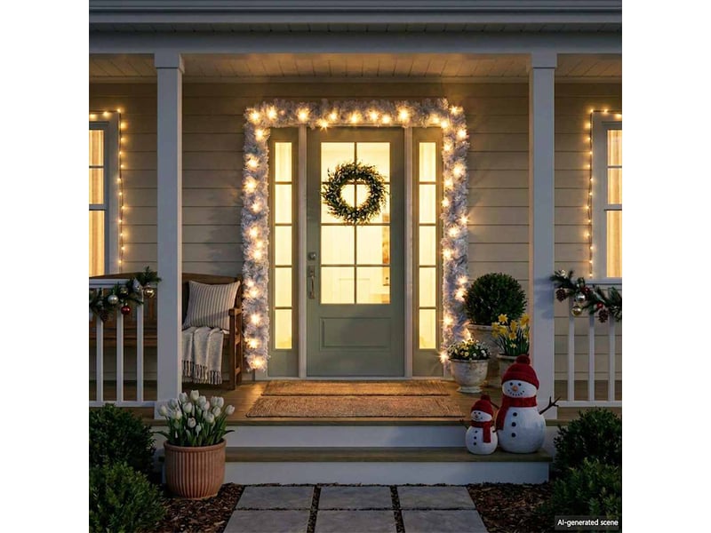  Guirlande de noël avec lumières led 10 m blanc  - Conforama E